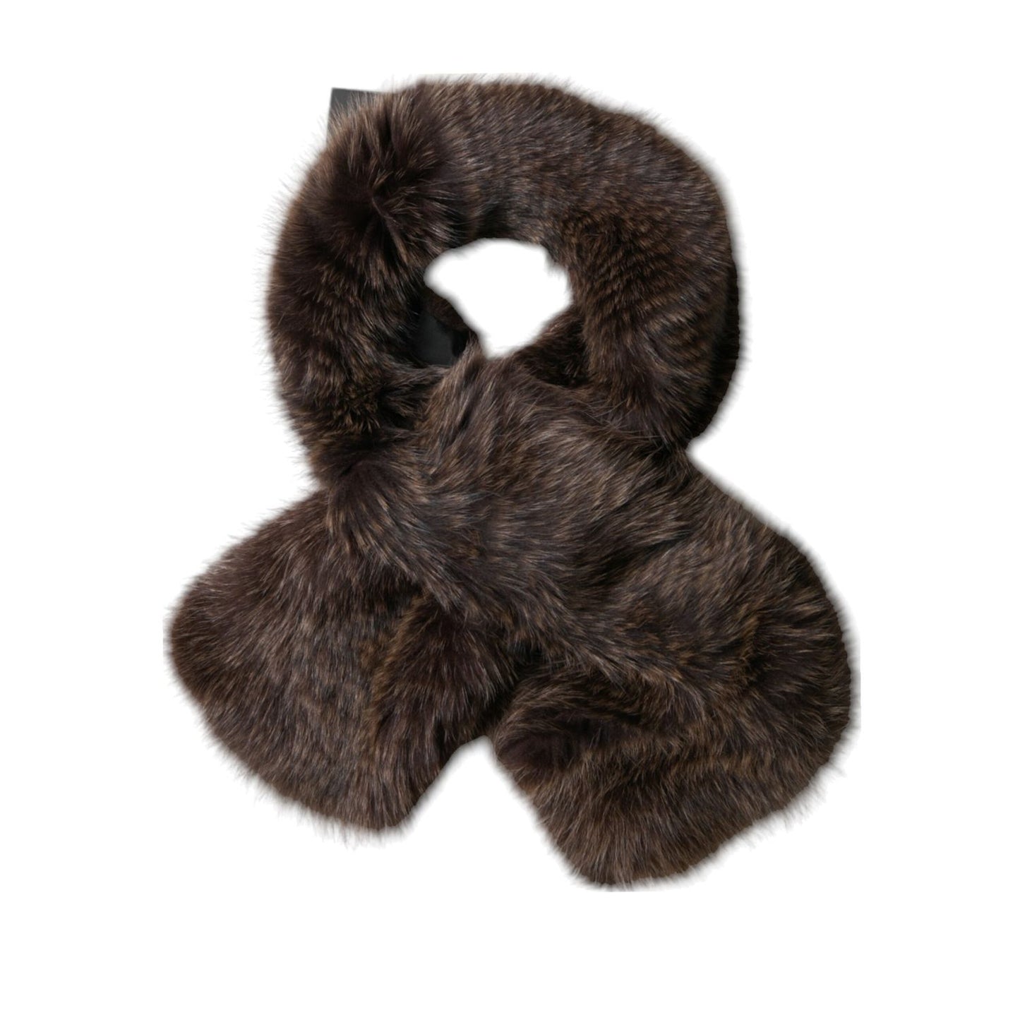 Dolce & Gabbana Brown Raccoon Fur Neck Warmer Winter Scarf