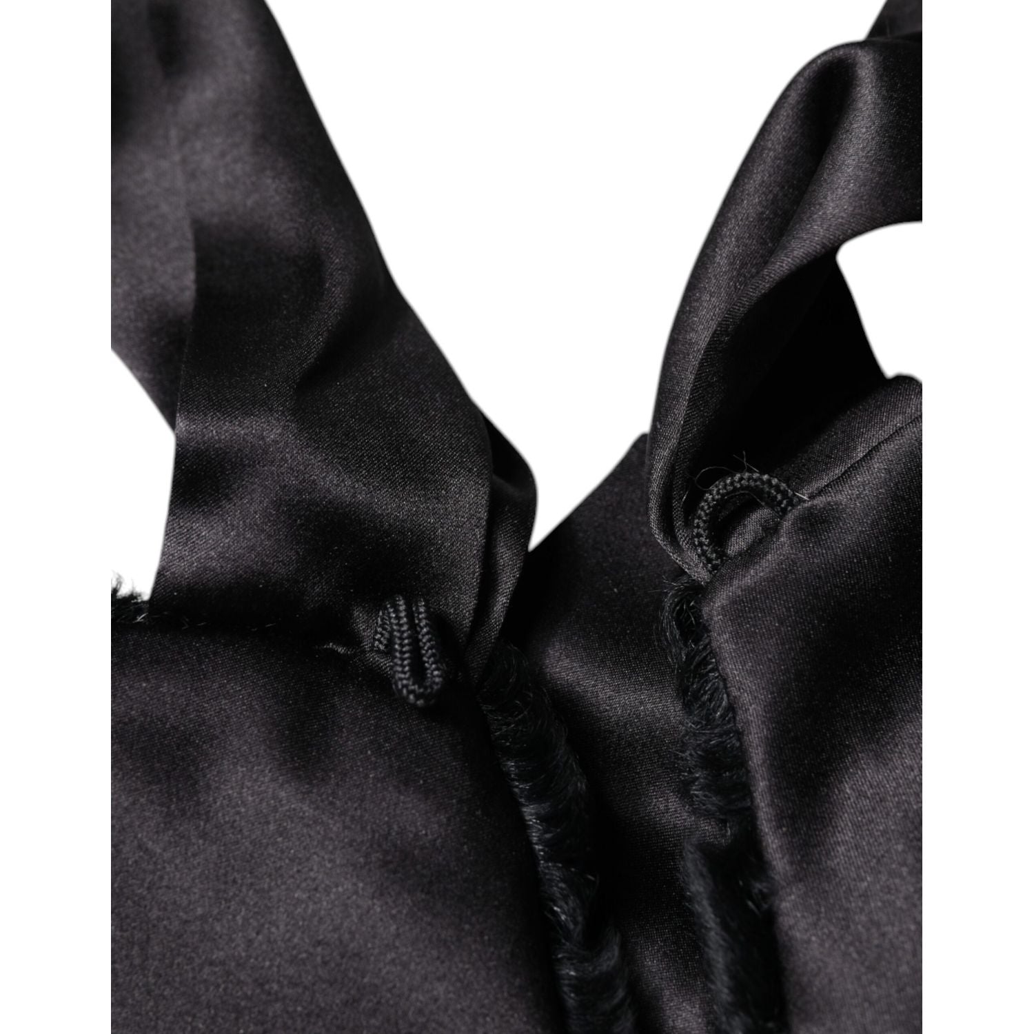 Dolce & Gabbana Black Lamb Fur Women Neck Warmer Winter Scarf