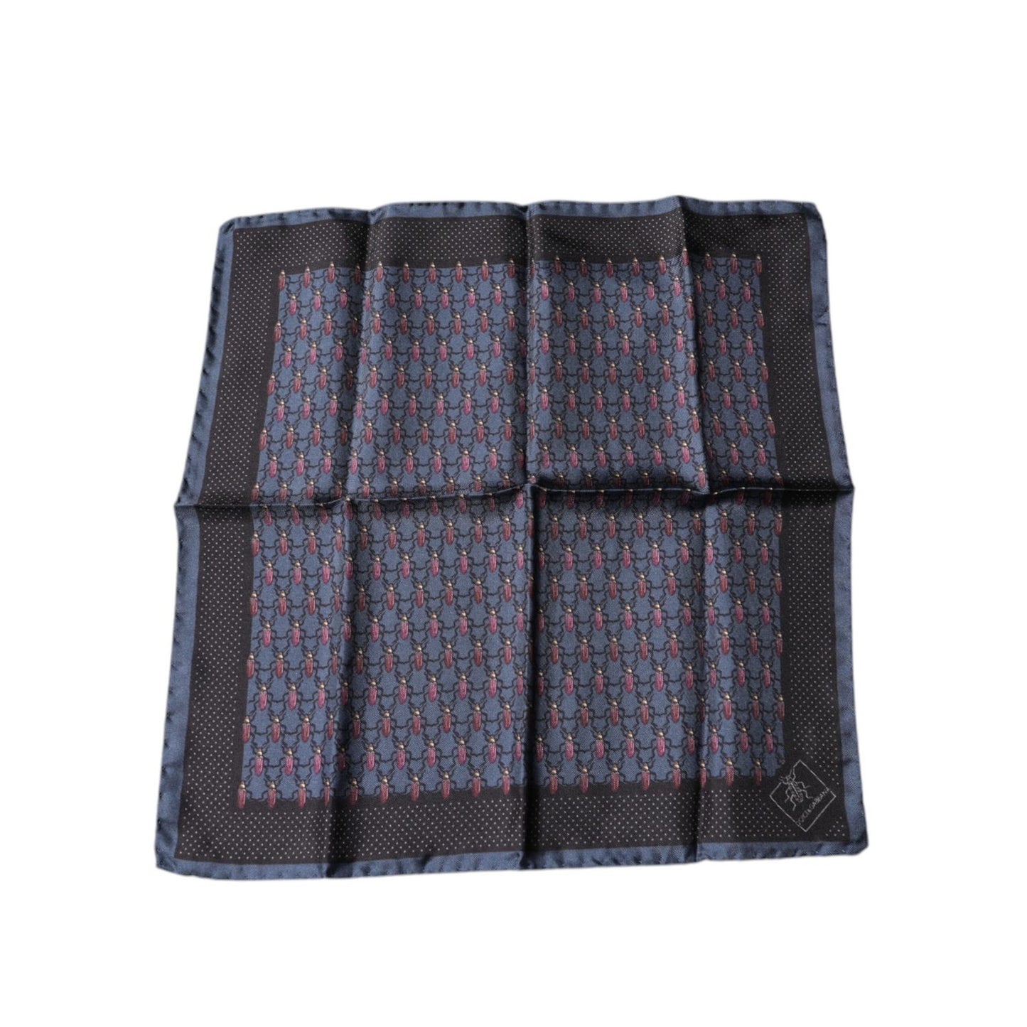 Dolce & Gabbana Dark Blue Beetle Square Handkerchief Scarf