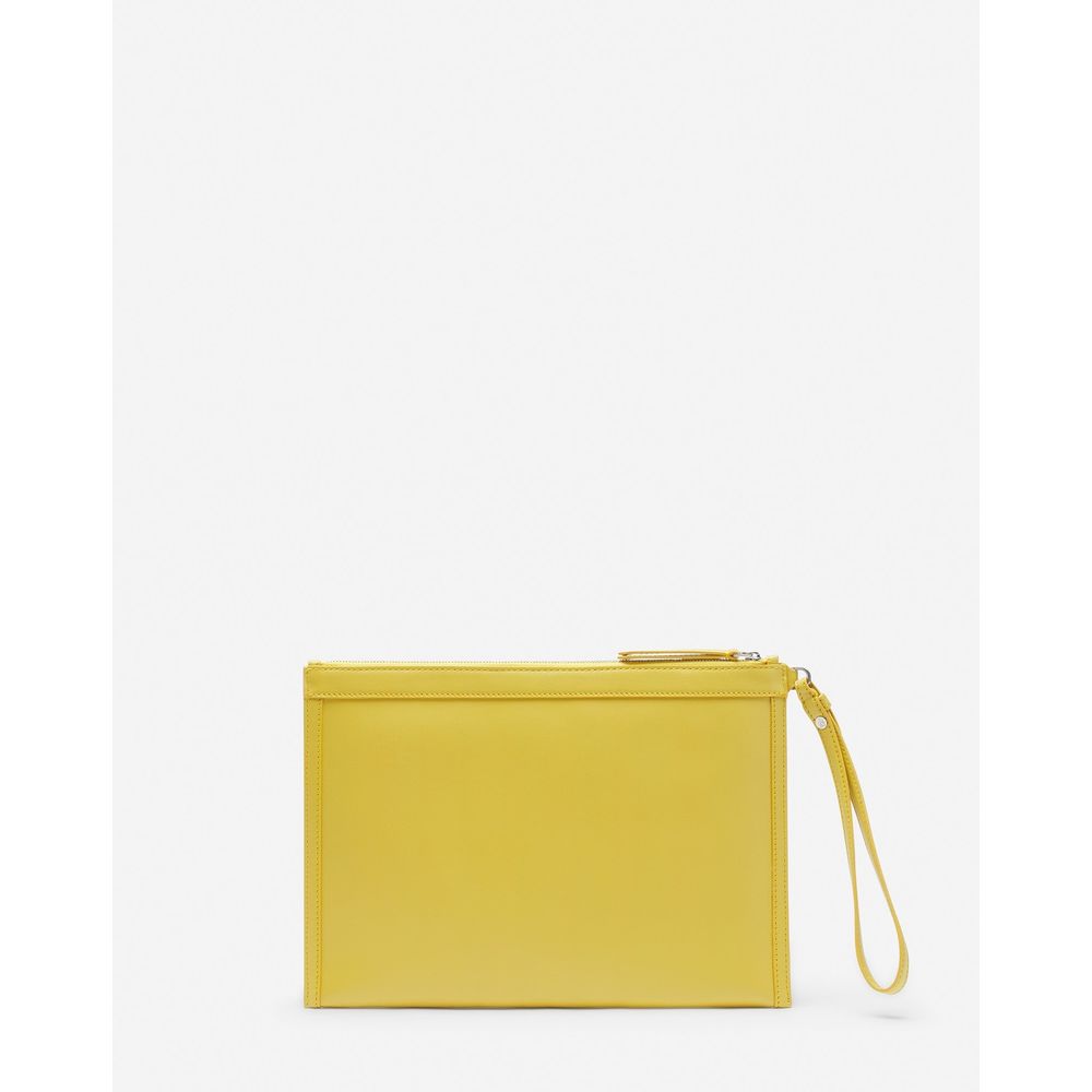 Lanvin Yellow Leather Men's Wallet Pouch