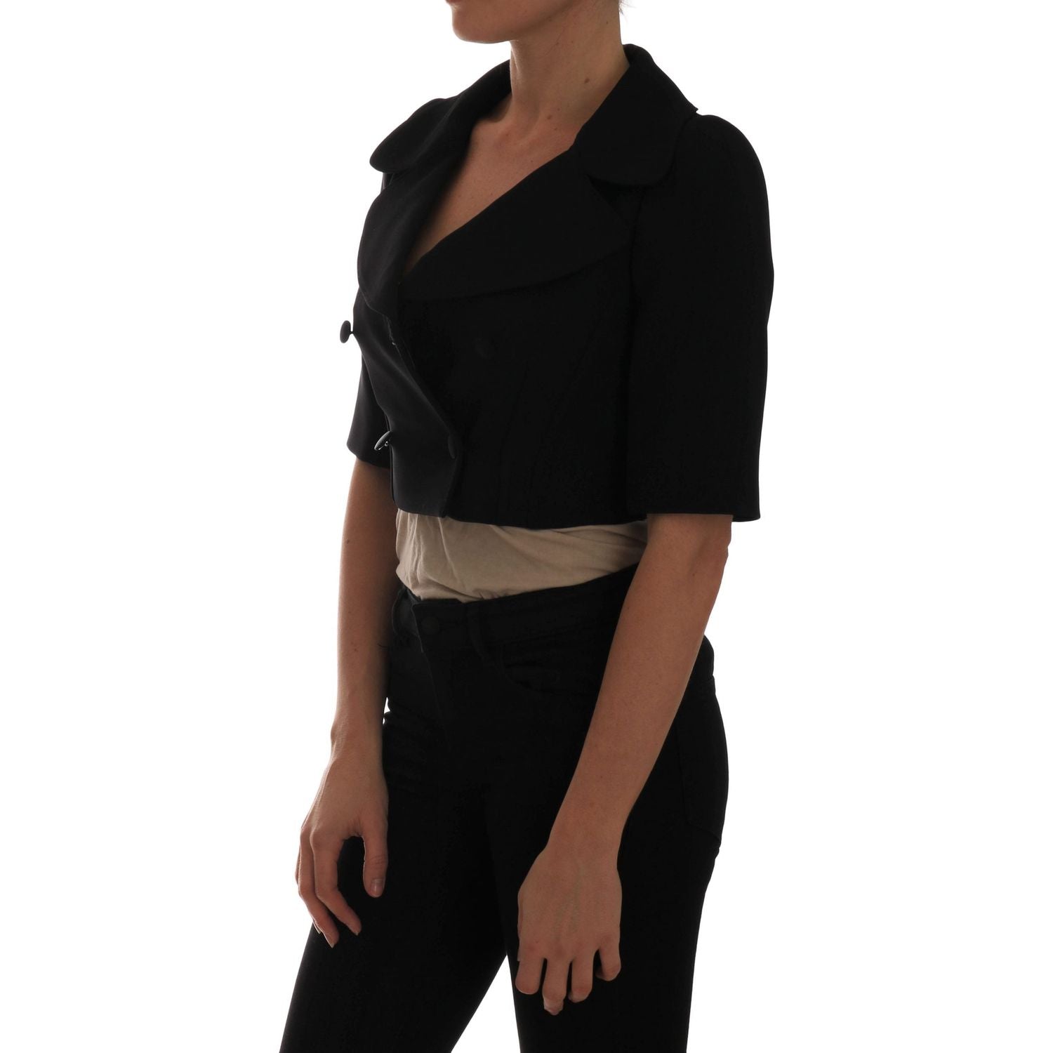 Dolce & Gabbana Black Short Croped Jacket Blazer