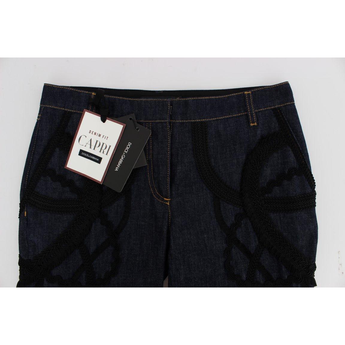 Dolce & Gabbana Blue Denim Cotton CAPRI Torero Jeans