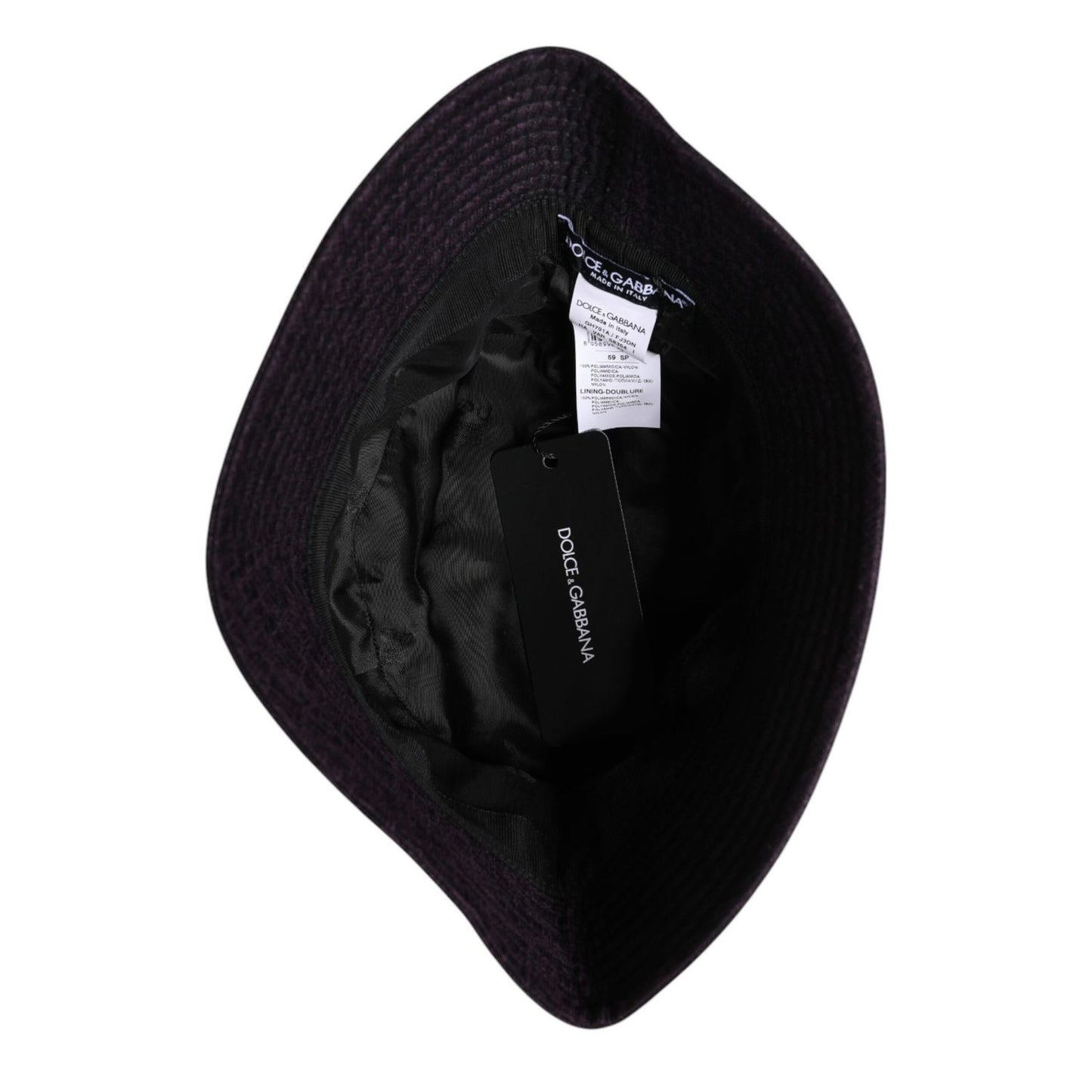 Dolce & Gabbana Black Wide Brim Nylon Bucket Hat