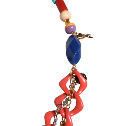 Dolce & Gabbana Multicolor Embellished Waist Chain Belt