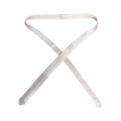 Dolce & Gabbana White Solid Silk Adjustable Necktie Tie