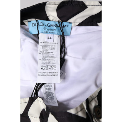 Dolce & Gabbana Black White Logo Beachwear Shorts Swimwear