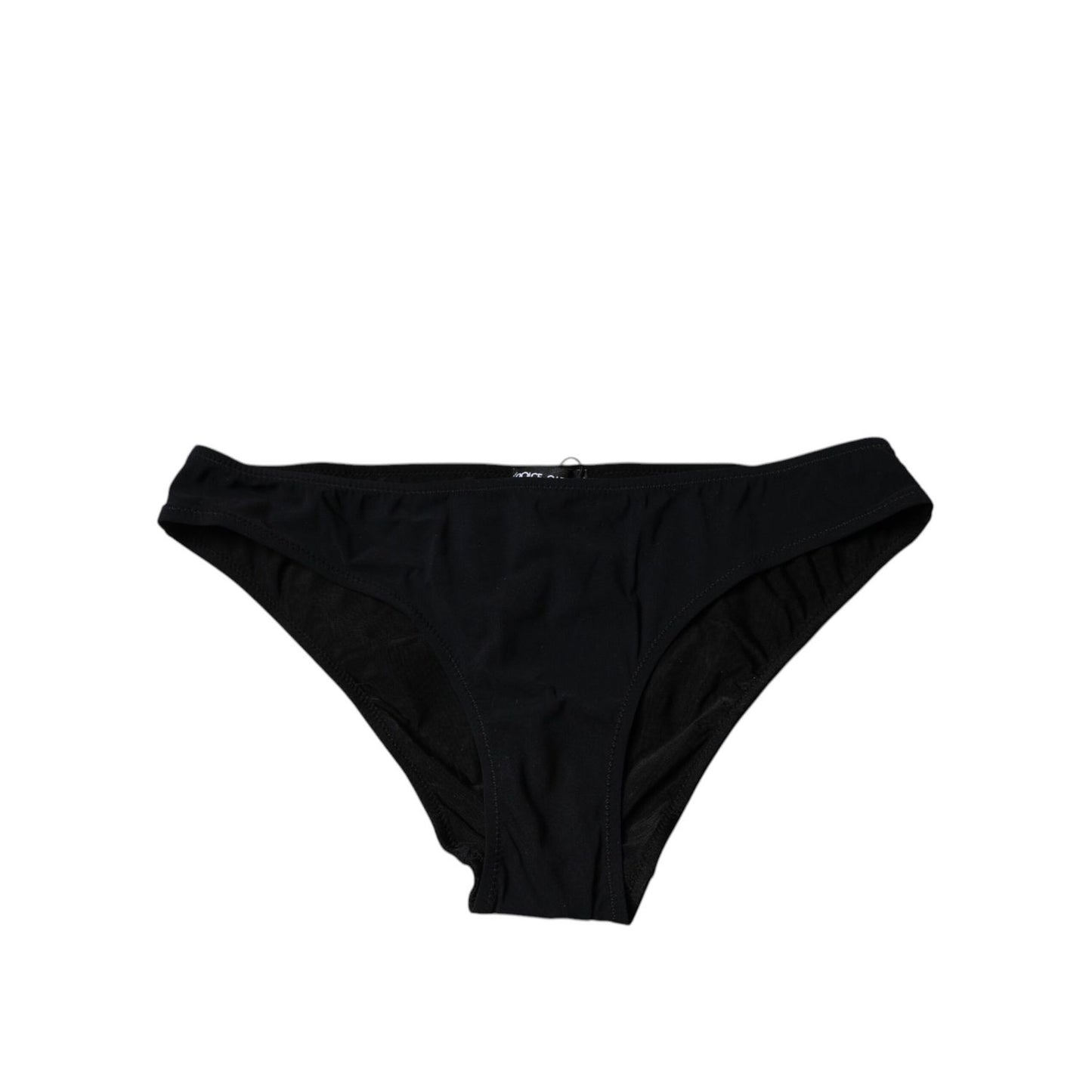 Dolce & Gabbana Black Nylon Stretch Mid Waist Panty Underwear