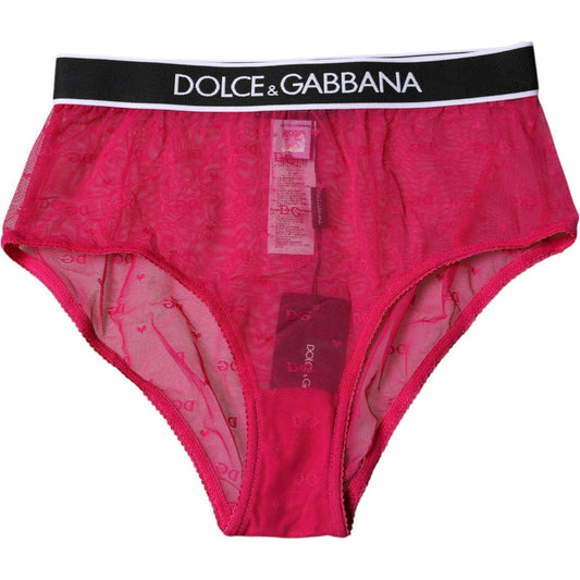 Dolce & Gabbana Fuchsia Tulle Nylon Mid Waist Panty Underwear BIK1959-2
