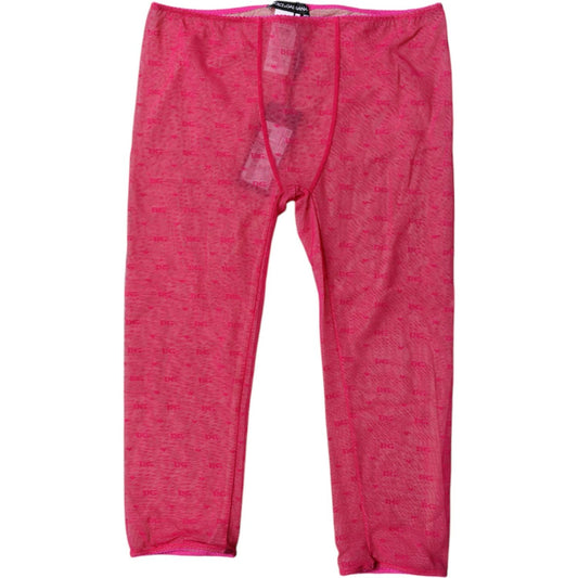 Dolce & Gabbana Fuchsia Logo Lace Lingerie Cropped Tight Underwear BIK1984-2