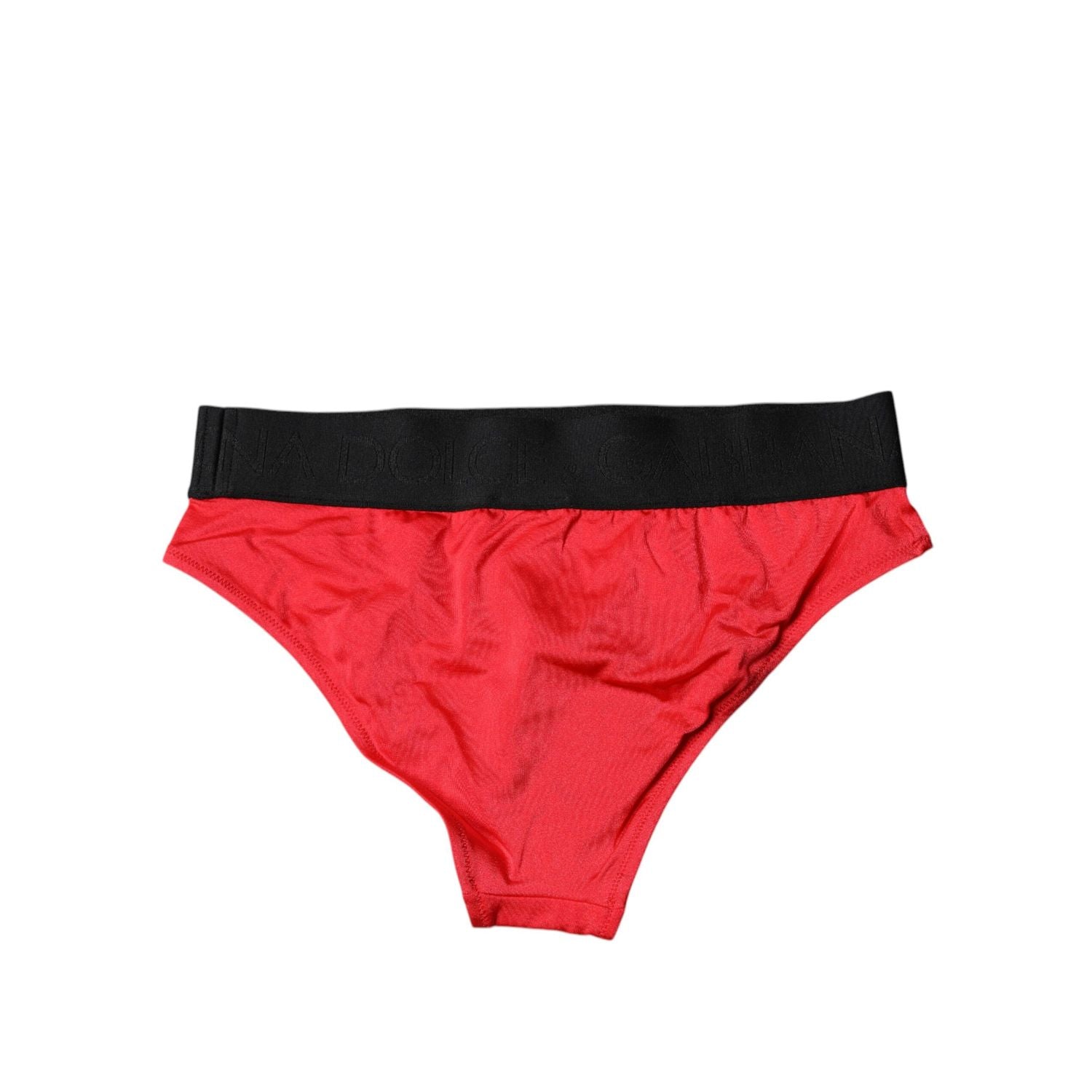 Dolce & Gabbana Red Nylon Stretch Mid Waist Panty Underwear