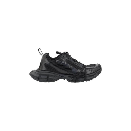 Balenciaga 3XL Sneakers in black, showcasing chunky textured rubber sole and paneled mesh for a modern and breathable design.