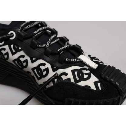 Dolce & Gabbana Black Logo Lace Up Low Top NS1 Sneakers Shoes