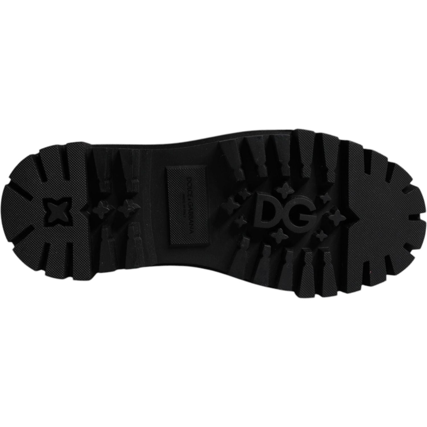 Dolce & Gabbana Black White Padded Mid Calf Lace Up Boots Shoes