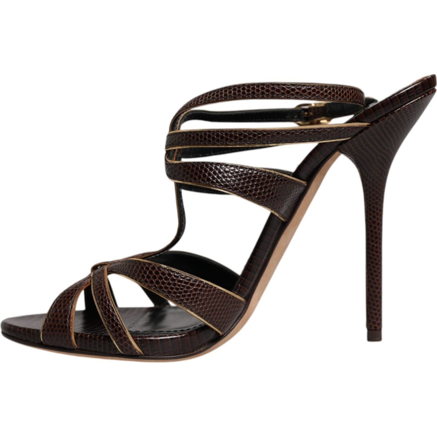Dolce & Gabbana Bordeaux Ankle Strap Heels Sandals Shoes LA12511-39