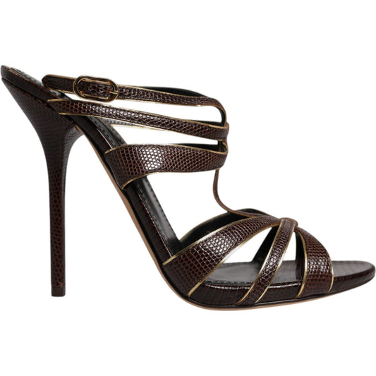 Dolce & Gabbana Bordeaux Ankle Strap Heels Sandals Shoes LA12511-39