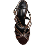 Dolce & Gabbana Bordeaux Ankle Strap Heels Sandals Shoes LA12511-39