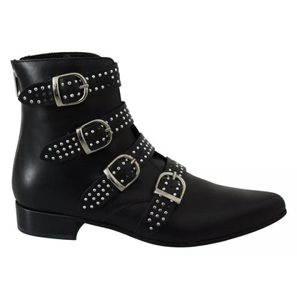 Dondup Black Fashion Buckled Zipper Ankle Boots Shoes