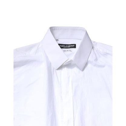 Dolce & Gabbana White SICILIA Cotton Formal Men Dress Shirt