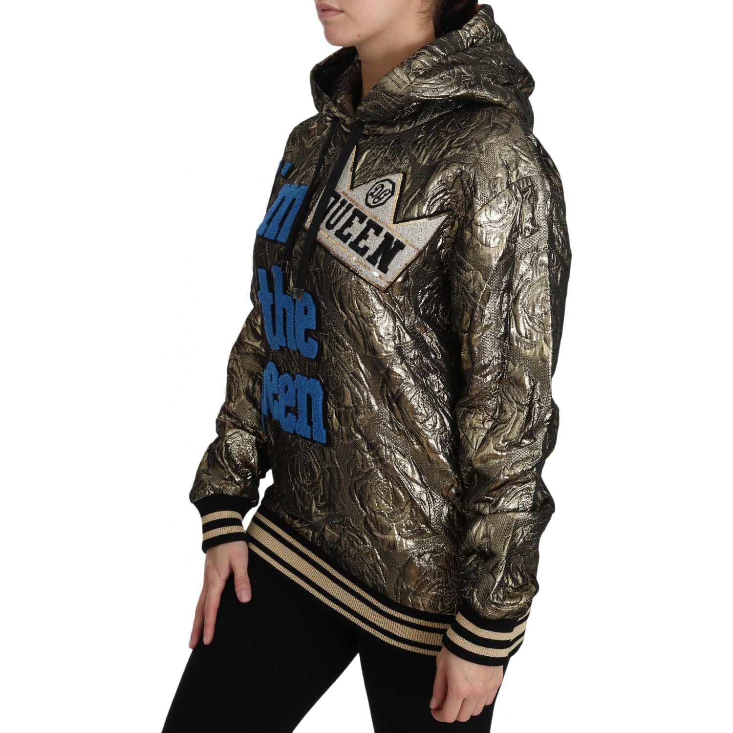 Dolce & Gabbana Im The Queen Jaquard Gold Sweatshirt  Hoodie