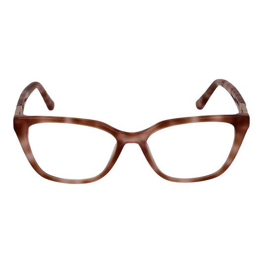 Guess Beige Women Glasses Frame in acetate material with full-rim rectangle style, model size 51-15-140, includes branded case.