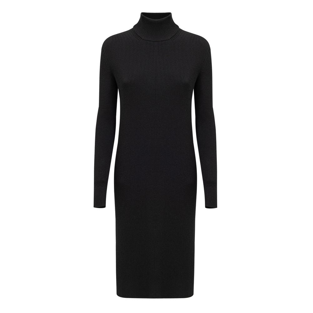 Bottega Veneta Black Wool Long Dress