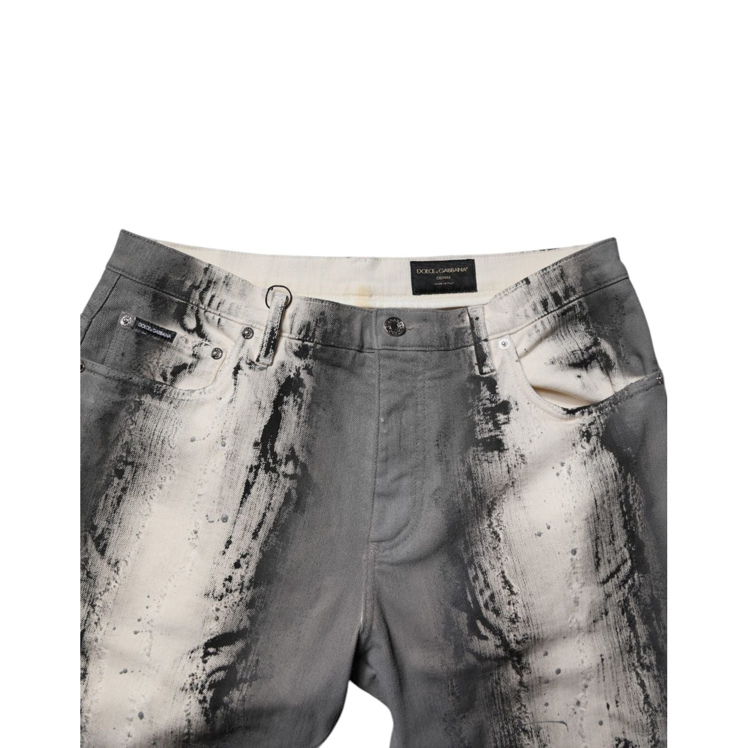 Dolce & Gabbana Gray Tie Dye Cotton Skinny Men Denim Jeans