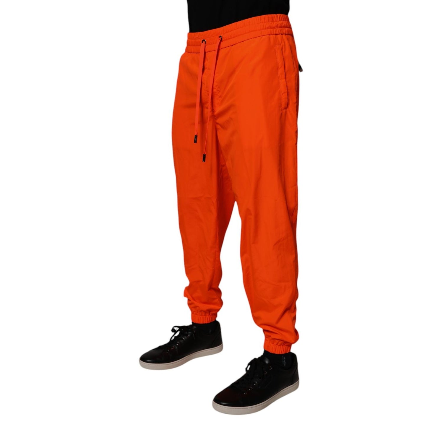 Dolce & Gabbana Orange Polyester Men Jogger Sweatpants Pants