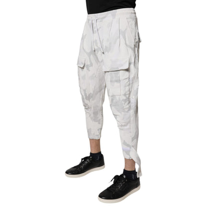 Dolce & Gabbana White Camouflage Cargo Jogger Sweatpants Pants