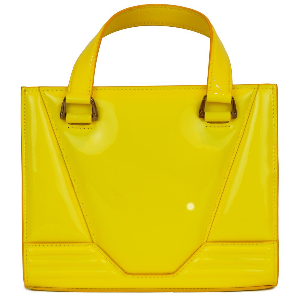 Ferrari Yellow Leather Handbag