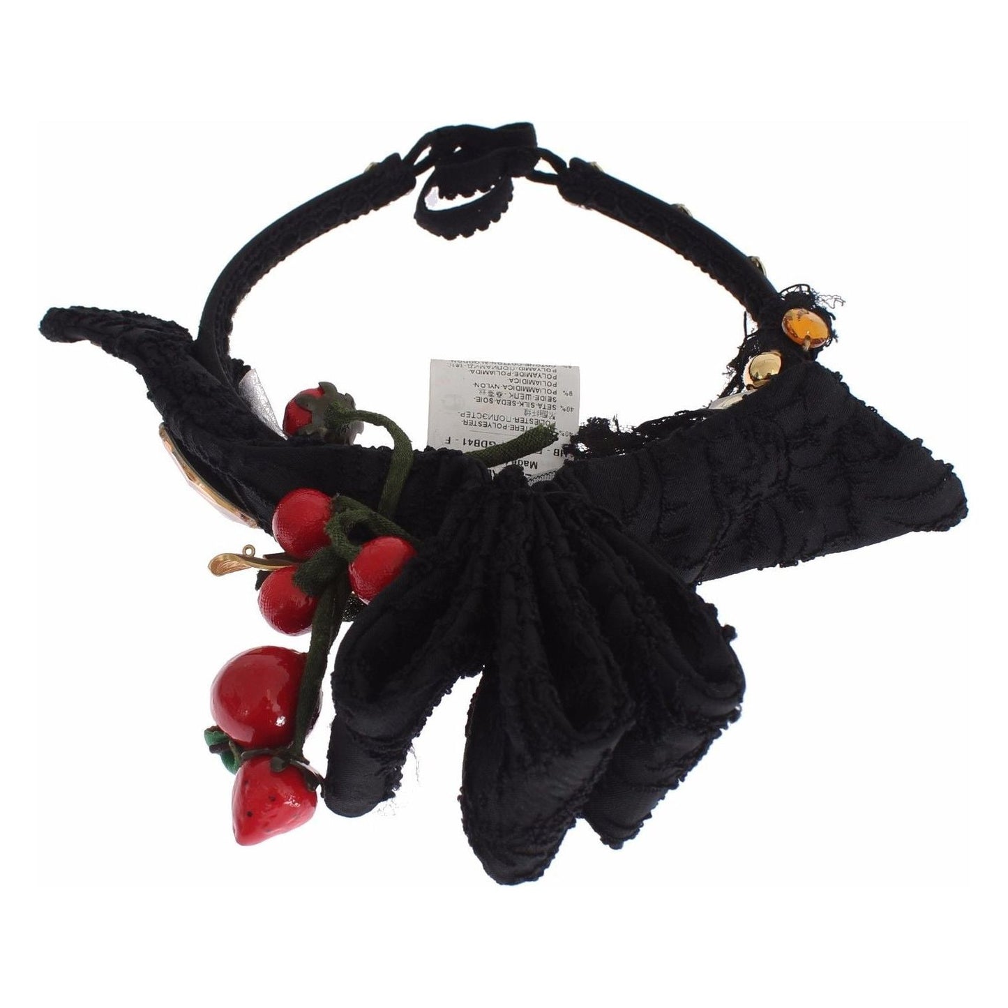 Dolce & Gabbana Diadem Headband Tiara Berry Fruit Crystal Bow Hair Tiara