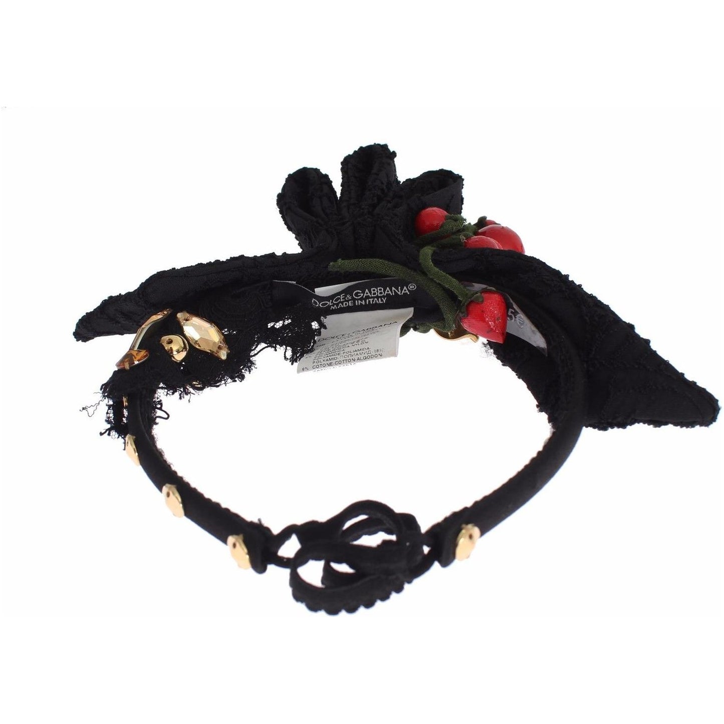 Dolce & Gabbana Diadem Headband Tiara Berry Fruit Crystal Bow Hair Tiara