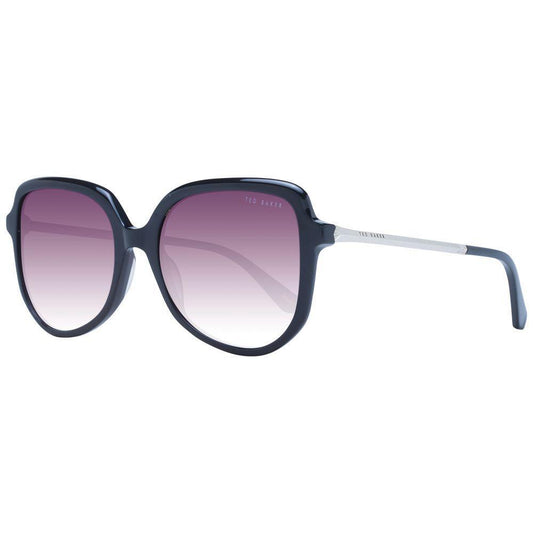 Ted Baker Black Women Sunglass with pink gradient lenses, acetate black frame, butterfly style, full-rim, 100% UVA & UVB protection.