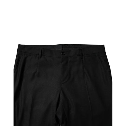 Dolce & Gabbana Black Virgin Wool MenSkinny Dress Formal Pants Dolce & Gabbana