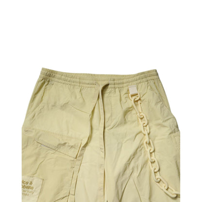 Dolce & Gabbana Yellow Nylon Cargo Chain Men Jogger Pants Dolce & Gabbana