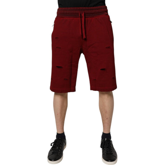 Dolce & Gabbana Bordeaux Cotton Bermuda Men Sweatshorts Shorts PAN76186-50