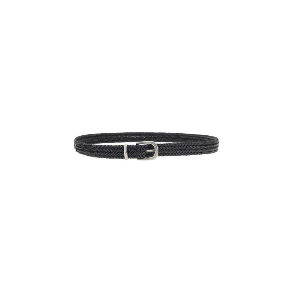 Brunello Cucinelli Braided stretch leather Belt BR-M0NAPC228CNERO-L