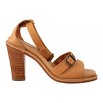 See By Chloé Brown Leather Studded Ankle Strap Sandals Shoes LA9451-36