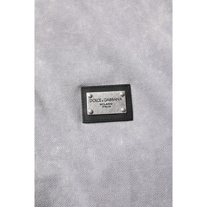 Dolce & Gabbana Gray Logo Plaque Cotton Men Polo Shirt T-shirt