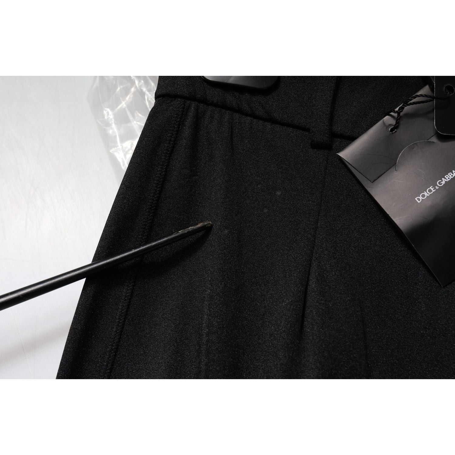 Dolce & Gabbana Black Nylon High Waist Slim Fit Pants