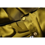 Dolce & Gabbana Olive Green Ascot Collar Long Sleeve Blouse Top TSH878634-46