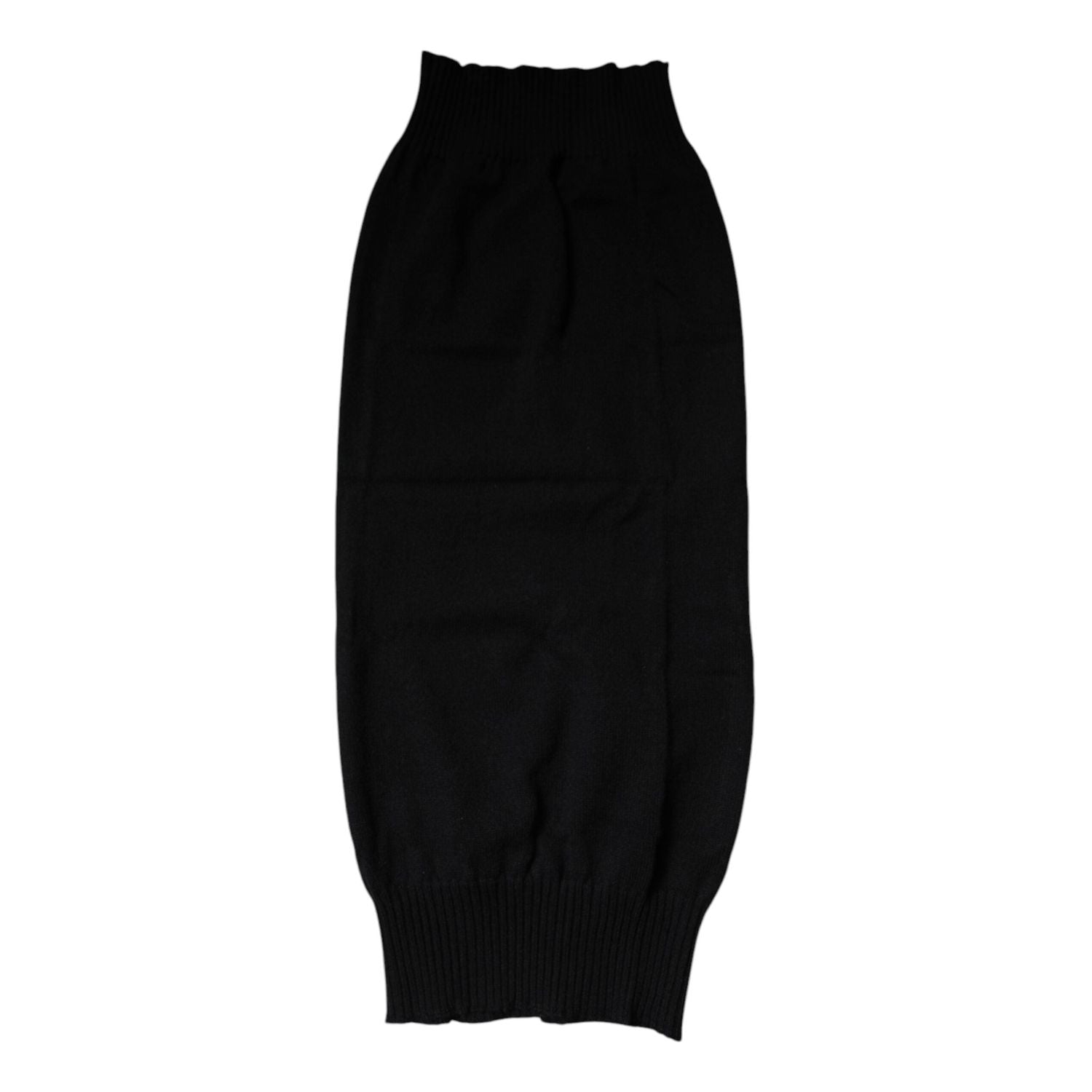 Dolce & Gabbana Black Cashmere Knitted Neck Warmer Foulard Scarf