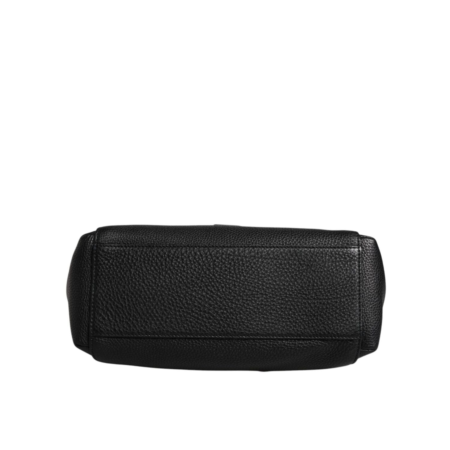 Dolce & Gabbana Black Leather Logo Plaque Shoulder Crossbody Bag