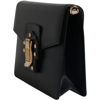 Dolce & Gabbana Black Calfskin Leather Shoulder Strap Bag