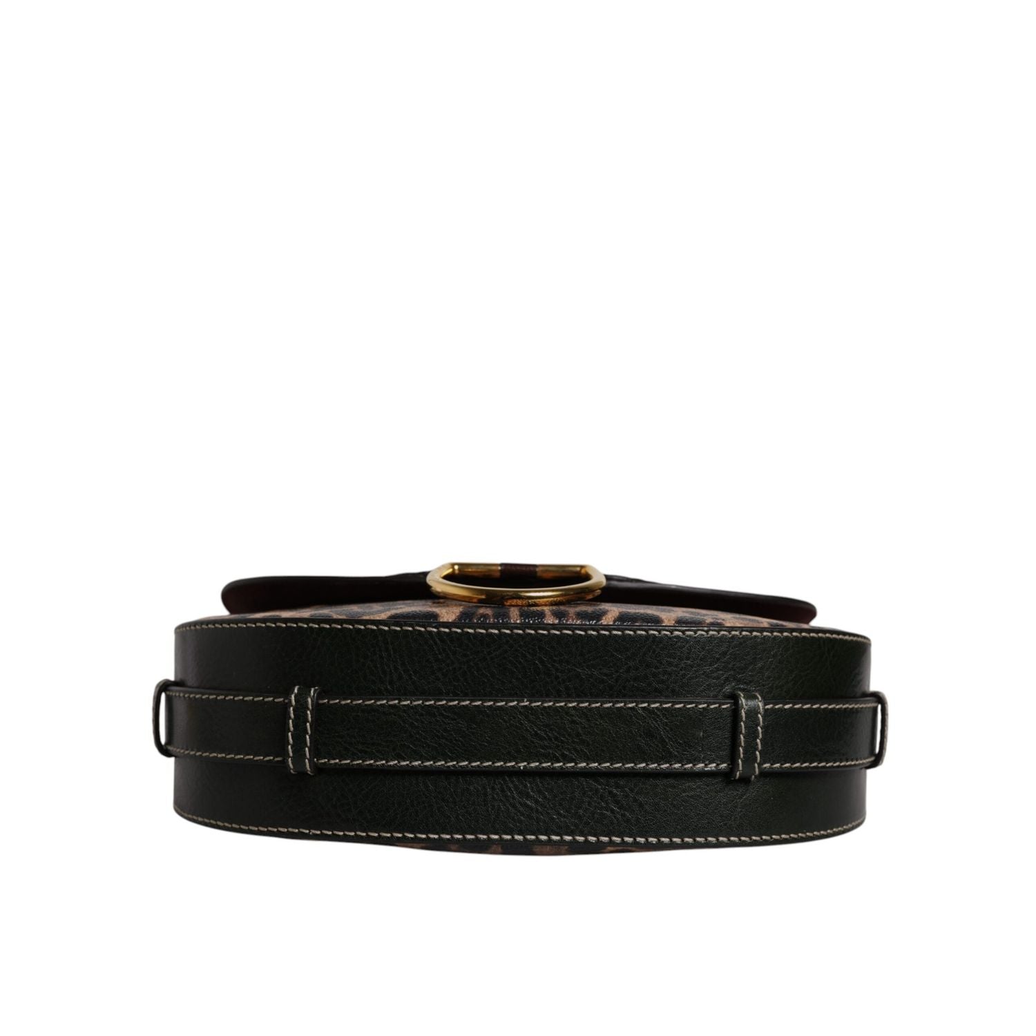 Dolce & Gabbana Black Brown Leopard Leather Shoulder Strap Bag