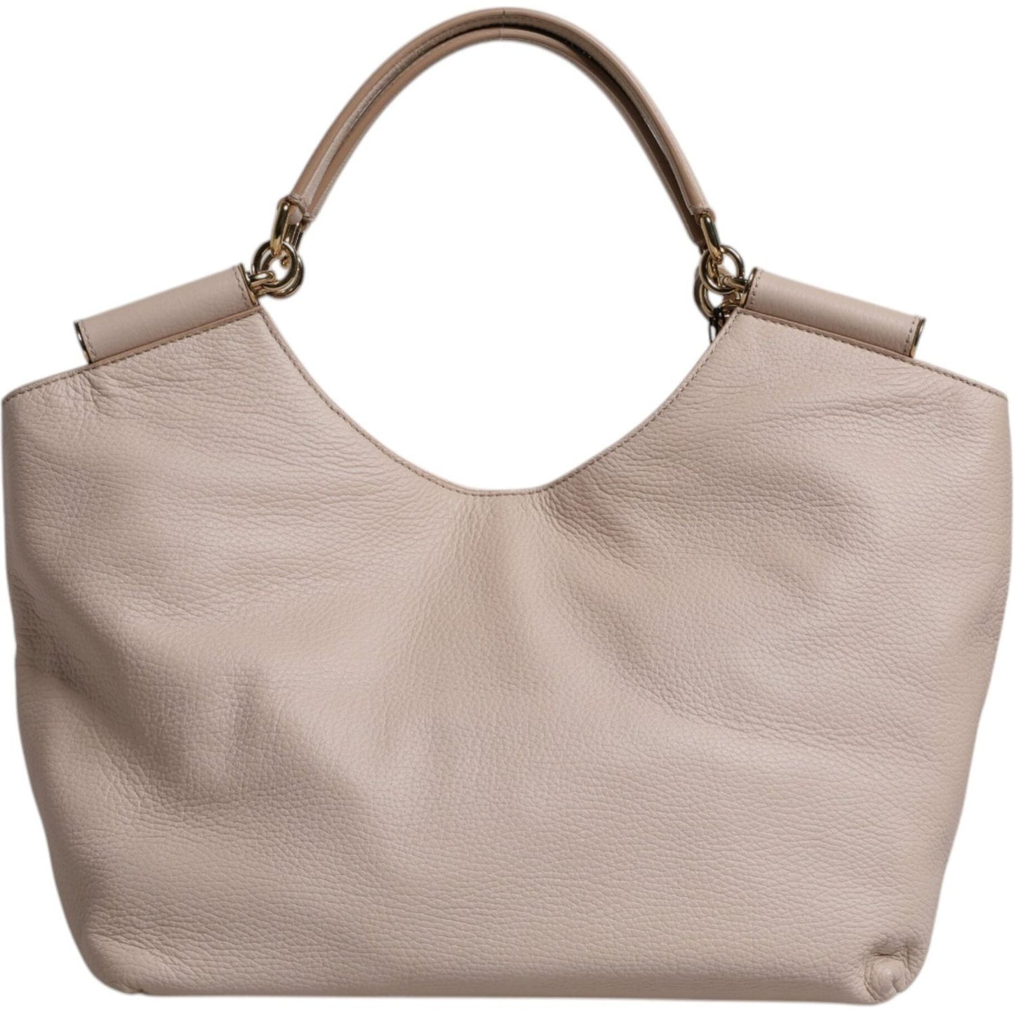 Dolce & Gabbana Light Pink Deer Leather Logo Plaque Tote Top Handle Bag BAG4361