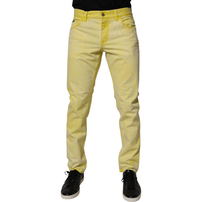 Dolce & Gabbana Yellow Cotton Stretch Skinny Men Denim Jeans Dolce & Gabbana