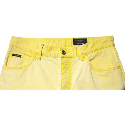 Dolce & Gabbana Yellow Cotton Stretch Skinny Men Denim Jeans Dolce & Gabbana