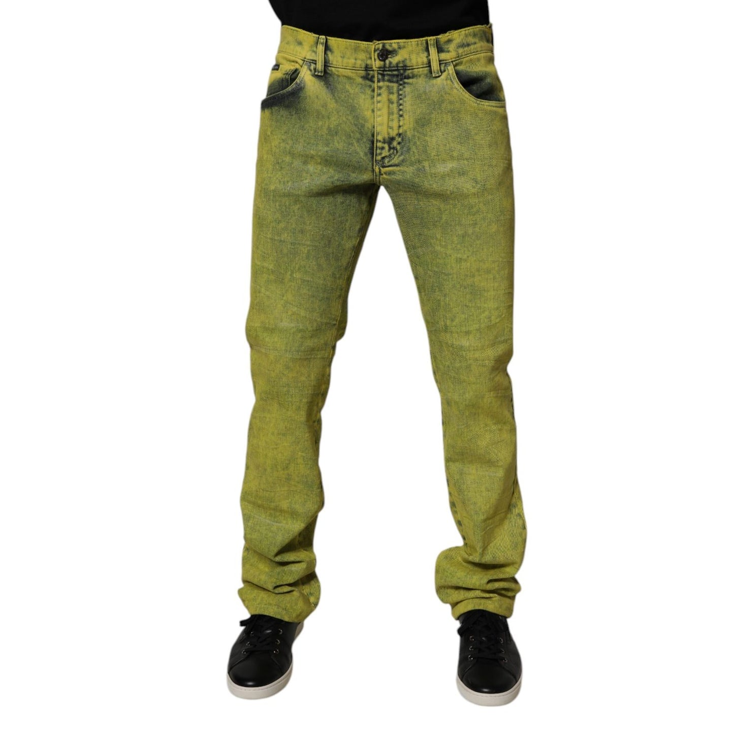 Dolce & Gabbana Yellow Cotton Stretch Skinny Men Denim Jeans Dolce & Gabbana