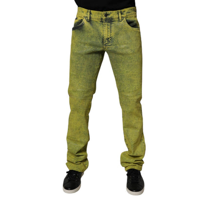 Dolce & Gabbana Yellow Cotton Stretch Skinny Men Denim Jeans Dolce & Gabbana