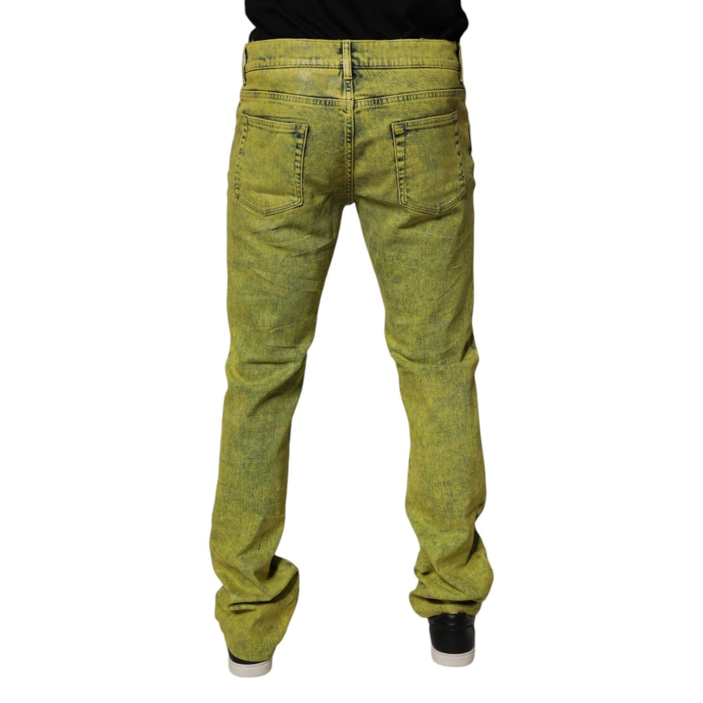 Dolce & Gabbana Yellow Cotton Stretch Skinny Men Denim Jeans Dolce & Gabbana